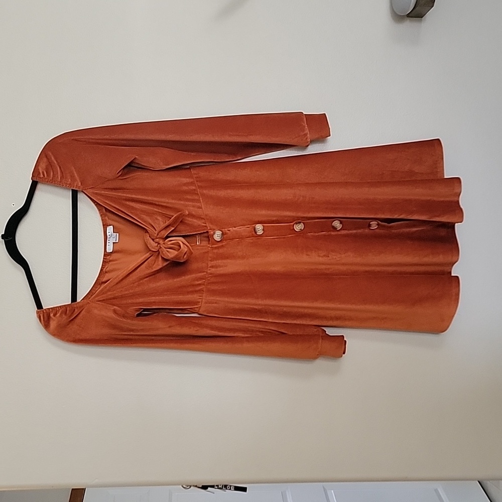 Orange Corduroy Dress